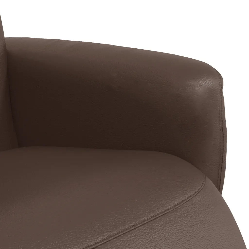 Divano Sedia-Poltrona Reclinabile con Poggiapiedi Marrone in Similpelle 667819