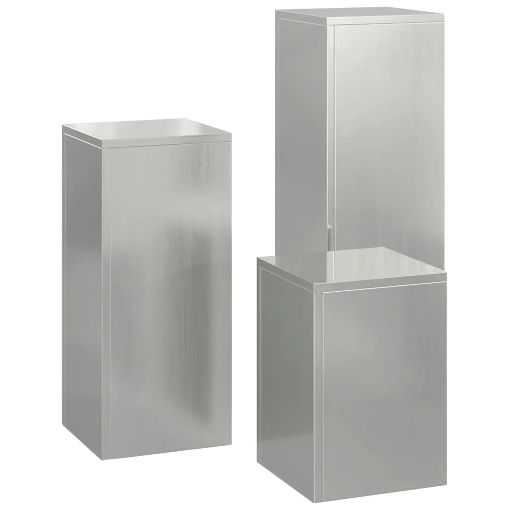 Supporto per piante 3 pcs Argento Acciaio zincato 865832