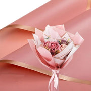 Papier da imballo con bordo dorato - 20 fogli - per fiorista e artigianato - idoneo per regali fai da te - acqua e luce resistente - 58cm x 58cm - Rosa scuro