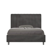 Letto una piazza e mezza senza rete imbottito 120x190 microfibra grigio Agueda