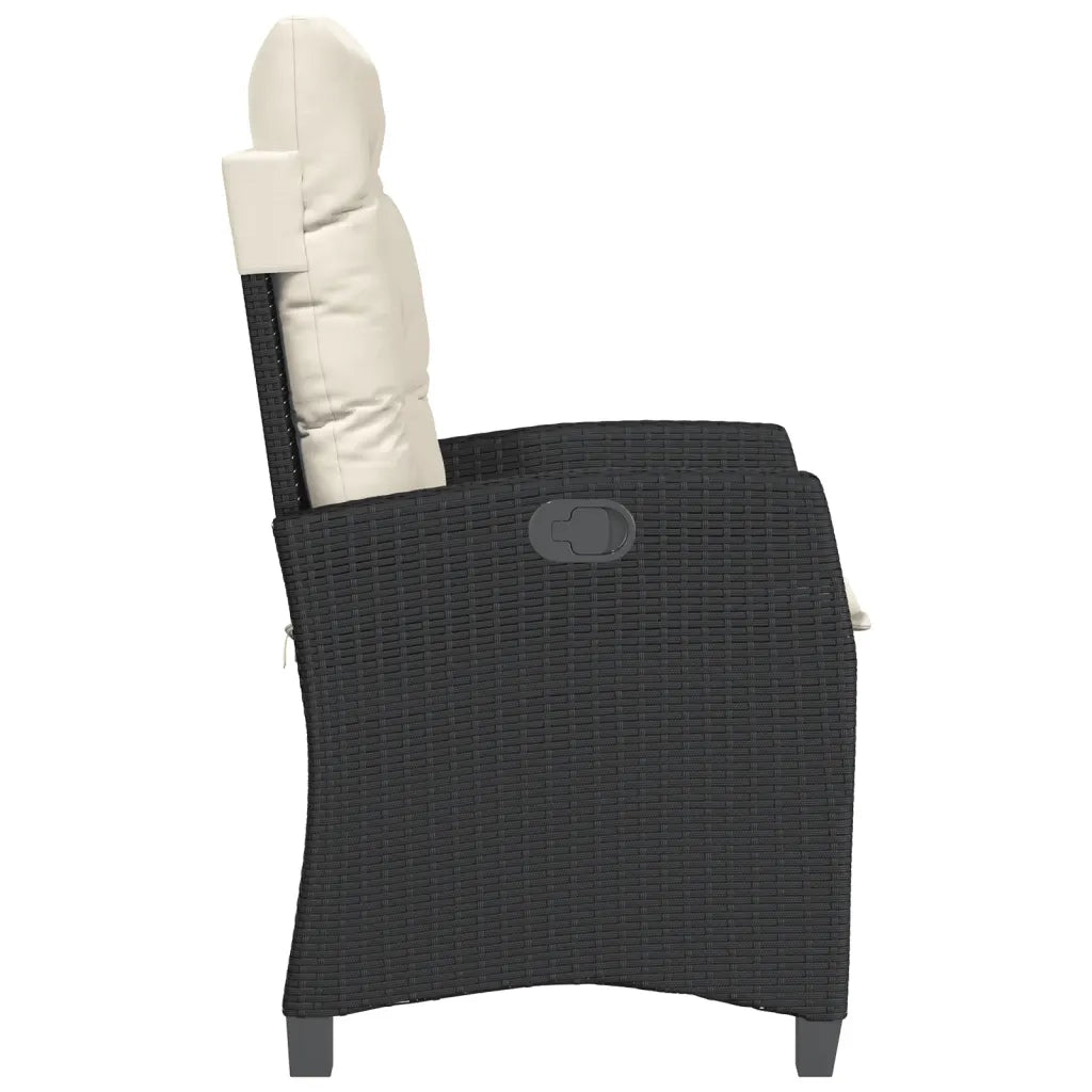 Set da Bistrò 3 pz con Cuscini Nero in Polyrattan