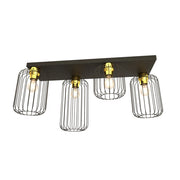 Lampada a sospensione BARN in acciaio nero opaco e oro