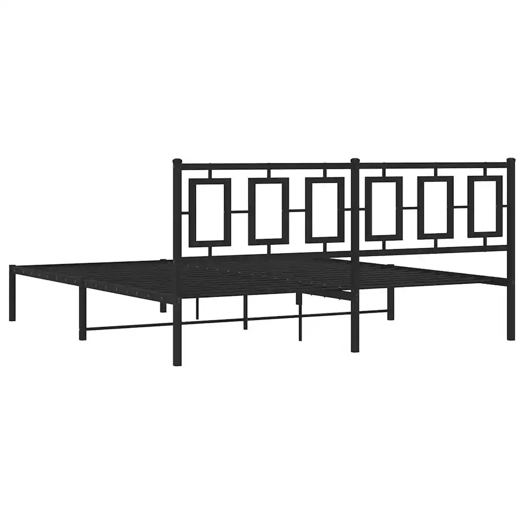 Giroletto con Testiera in Metallo Nero 183x213 cm 374246