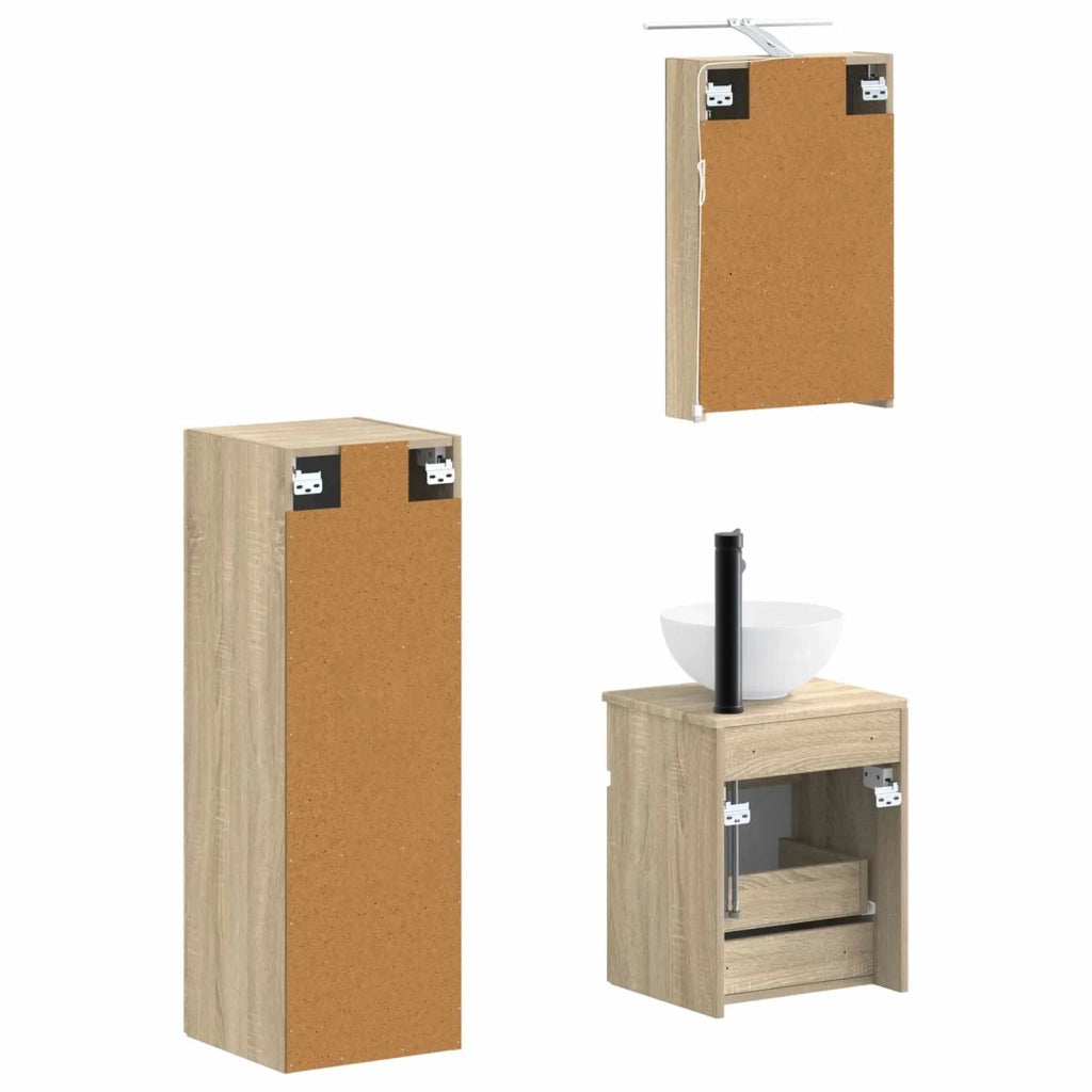 Set di mobili per il bagno 4 pcs Rovere Sonoma 3407457