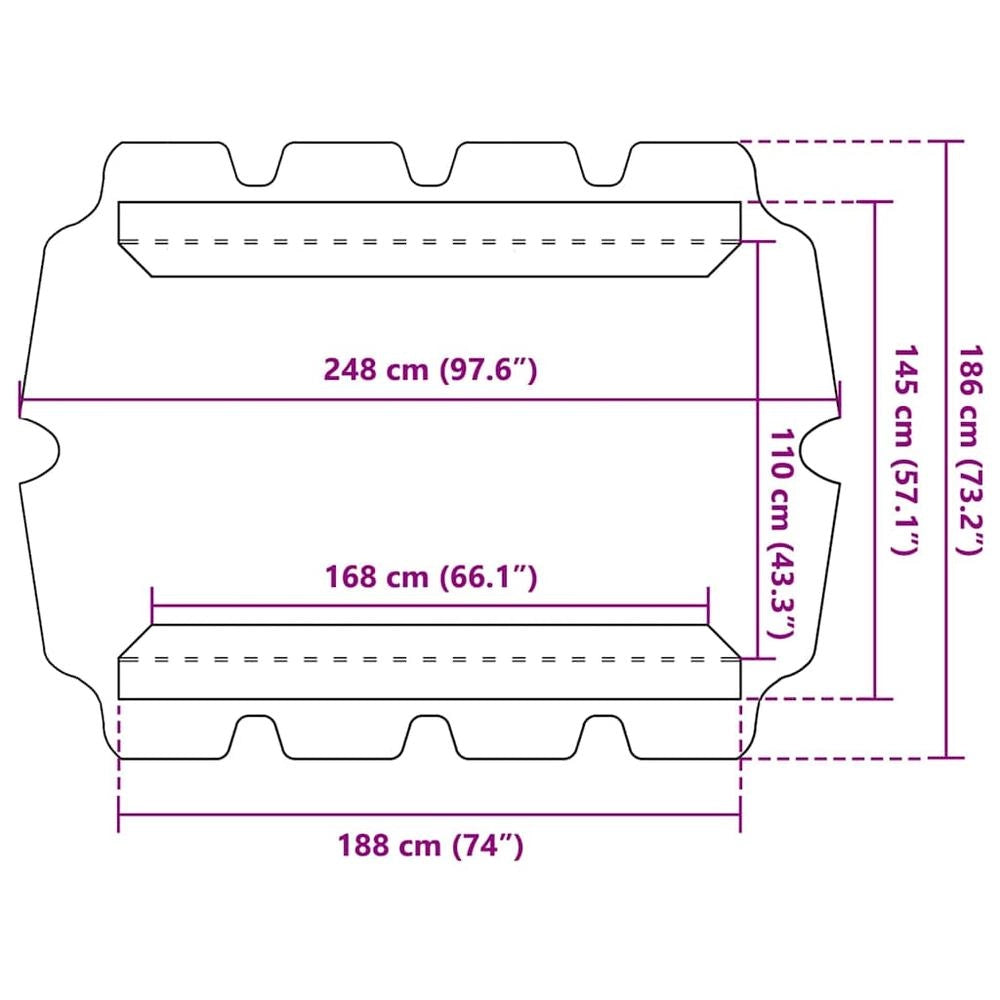 Replacement Canopy For Hollywood Swing, Blue, 188/168x145/110 Cm