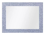 Mobili2g - specchiera glitter argento rettangolare- misure: l.75 x h.95 x p.3