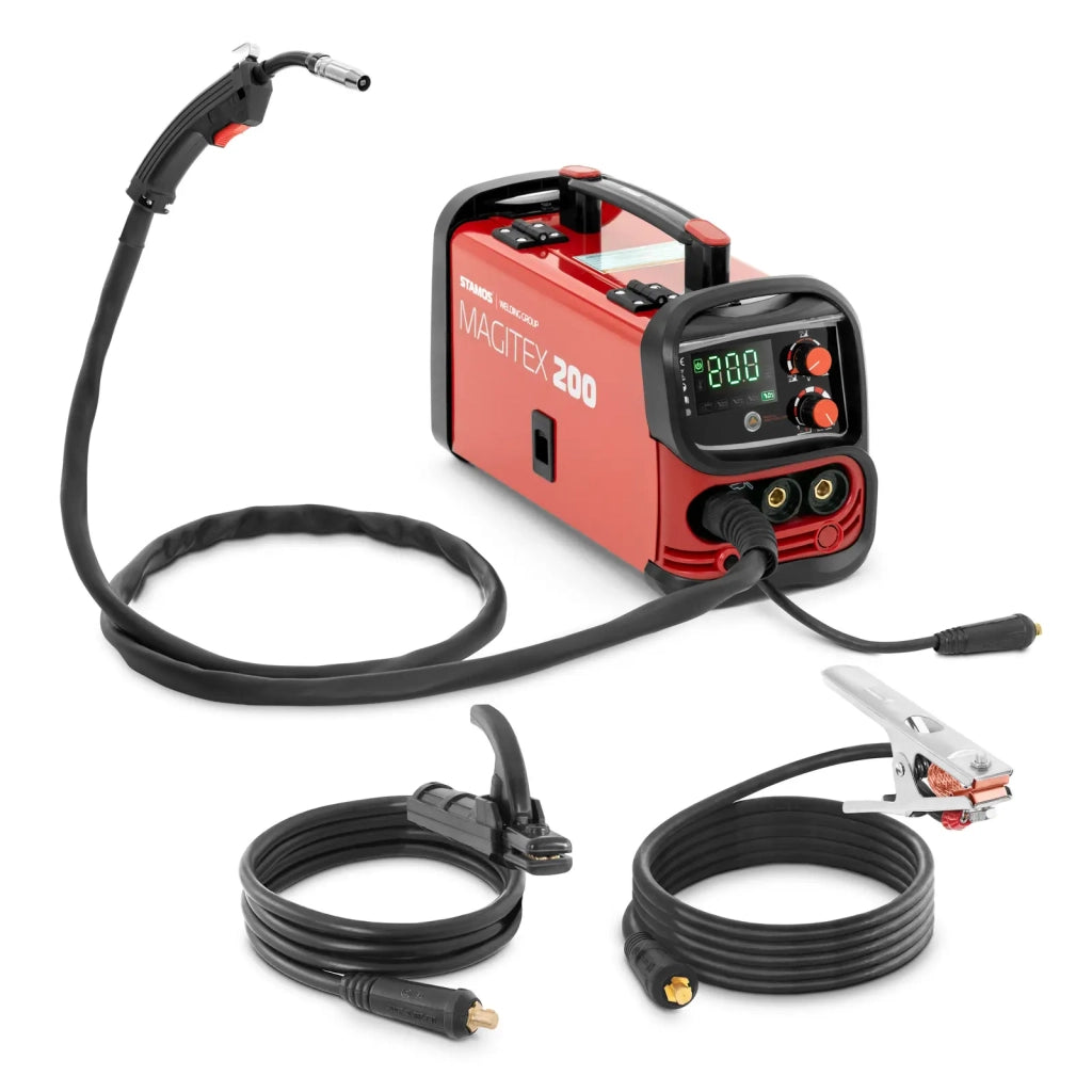 Saldatrice professionale MIG MAG 200 con ciclo di lavoro al 60% TIG LIFTARC MMA flusso in acciaio al carbonio rosso 14_0009678