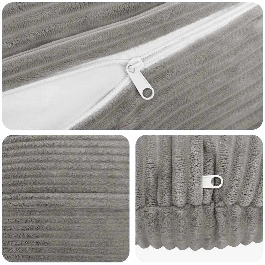 Federa 2 pcs HEERLEN Grigio Chiaro Ø 40 cm corduroy 922269