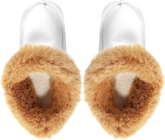 Inverno Plus - Zoccoli Interni Caldi da Donna in Pelle - Taglia M Khaki - Zoccoli Interni Termici per Esterno e Interno