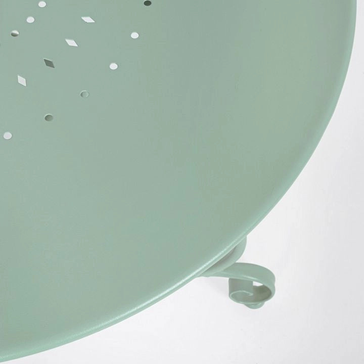 TAVOLO GIARDINO ESTERNO ACCIAIO TONDO VINTAGE VERDE FROSTY PER ESTERNO 70X72 CM