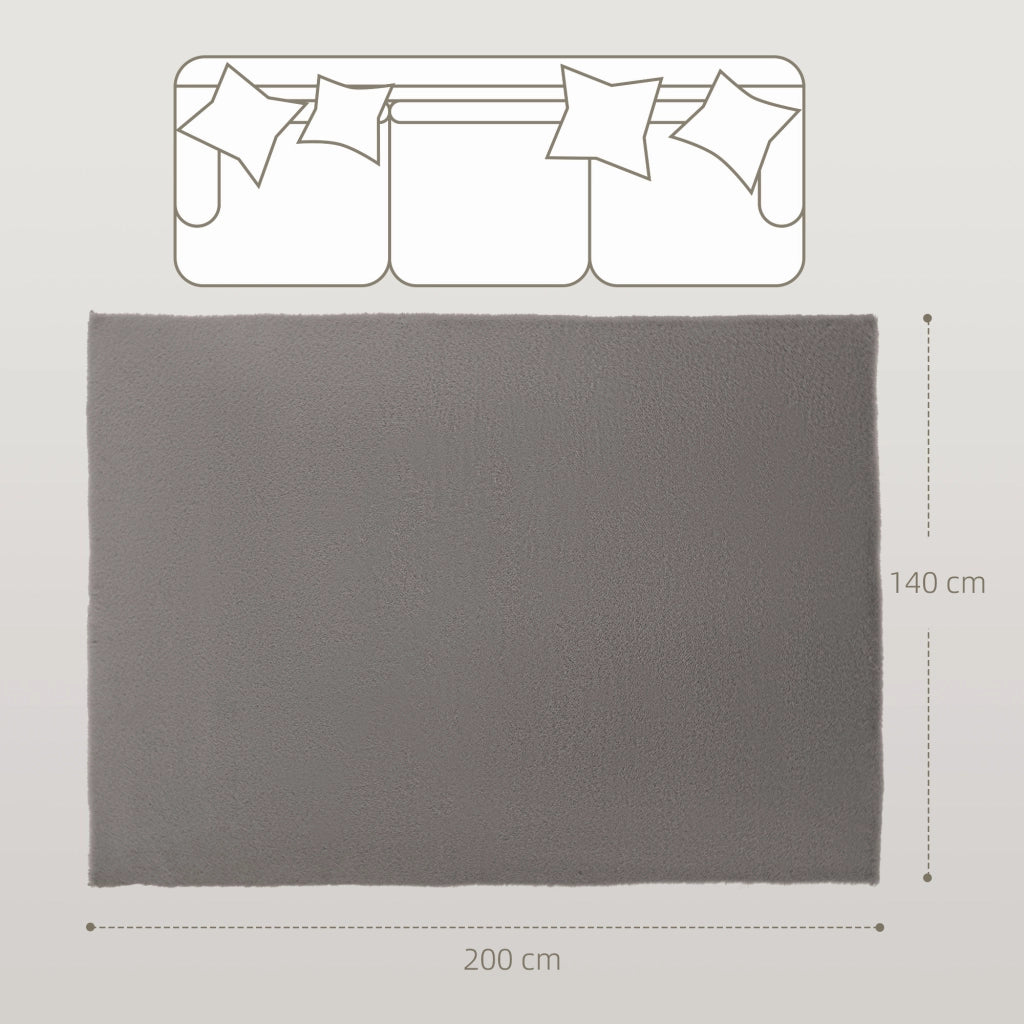 Tappeto per soggiorno ¨C zephmum ¨C grigio chiaro 200x140 cm