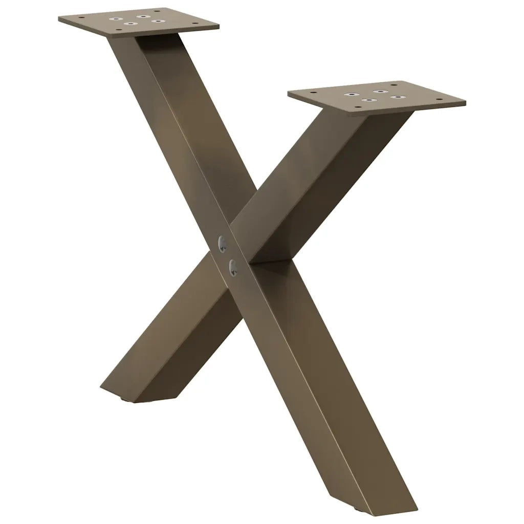 Gambe per Tavolino da Caffè a Forma di X 2 pz Acciaio Naturale 60x(30-31) cm Acciaio 4012883