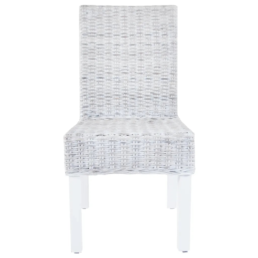 Sedie da Pranzo 6 pz Marrone Chiaro in Rattan Kubu e Mango 275466