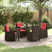 Set da Pranzo per Giardino 5 pcs Marrone Poly Rattan 3381026