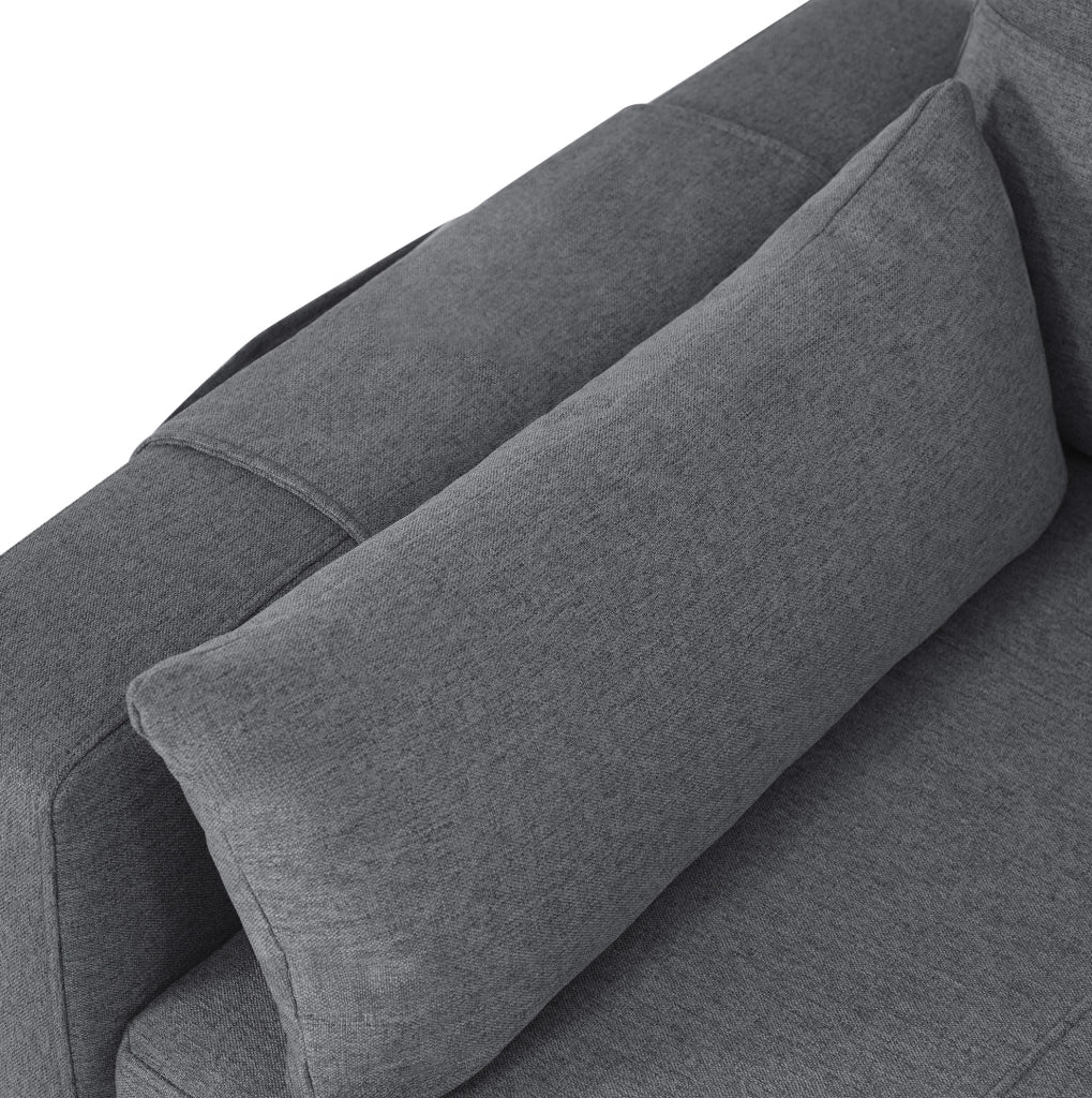 Divano letto angolare 211x136x87 cm modulare; estraibile con contenitore; lino grigio