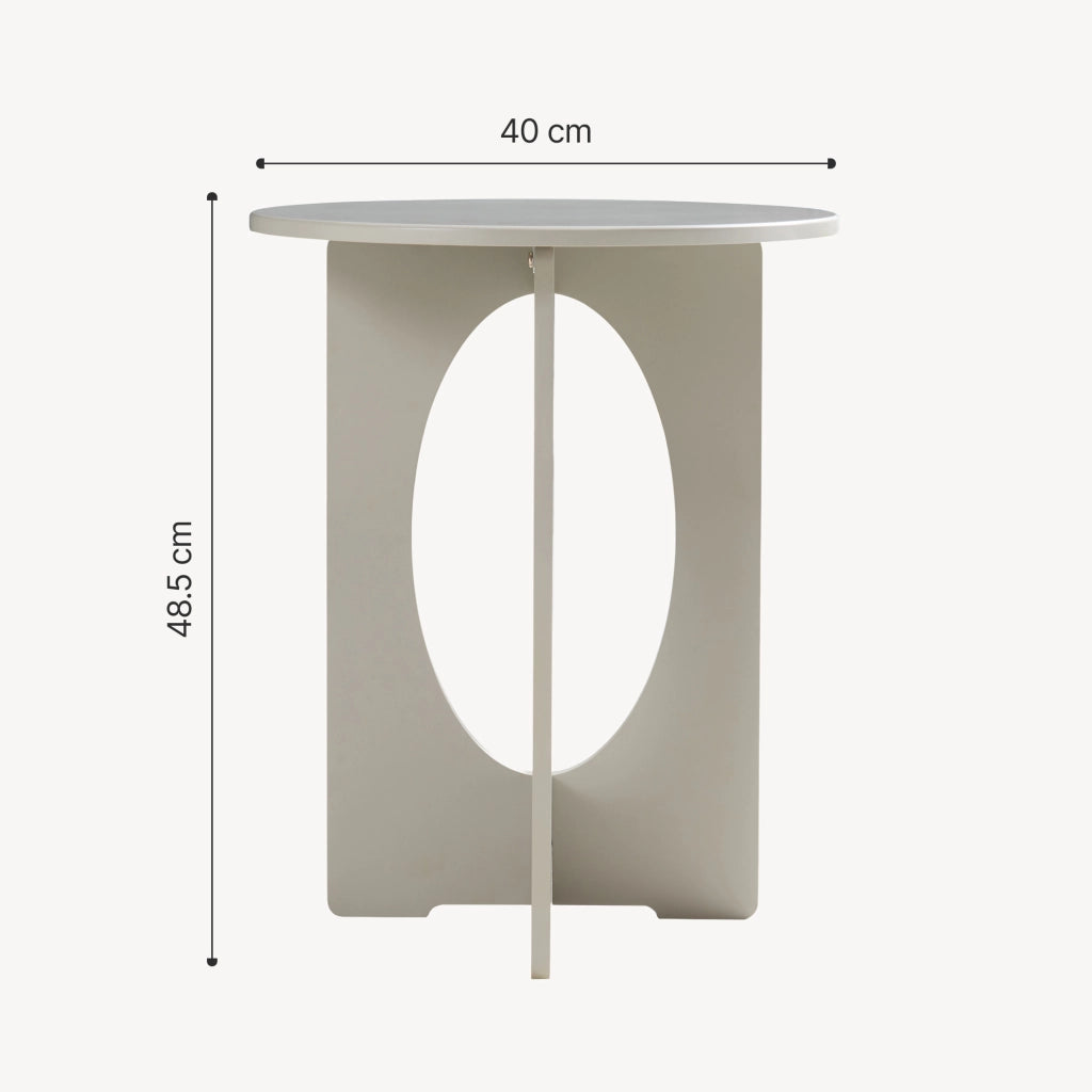 Tavolino Laterale Podeldsvin con Piano Rotondo 49 x Ø40 cm - Tortora [en.casa]
