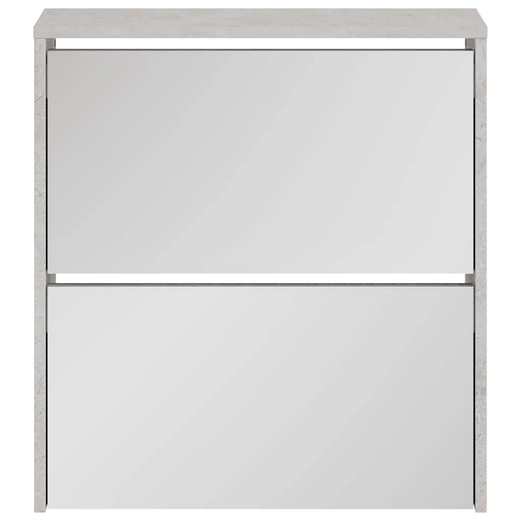 Scarpiera con Specchio a 2 Livelli Grigio cemento 63x17x67 cm 342630