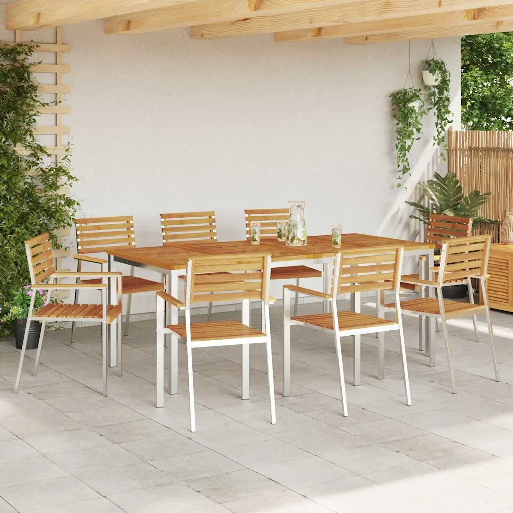 Sedia da Giardino 8 pcs Olio Naturale Legno di Acacia Massello 3334848