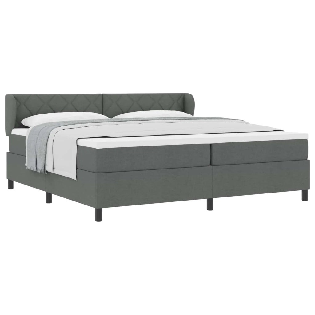 Letto a molle con materasso Grigio scuro 200 x 200 cm Tessuto 3340109