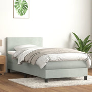 Letto a Molle con Materasso e LED Grigio Chiaro 80x210 cm Velluto 3316665