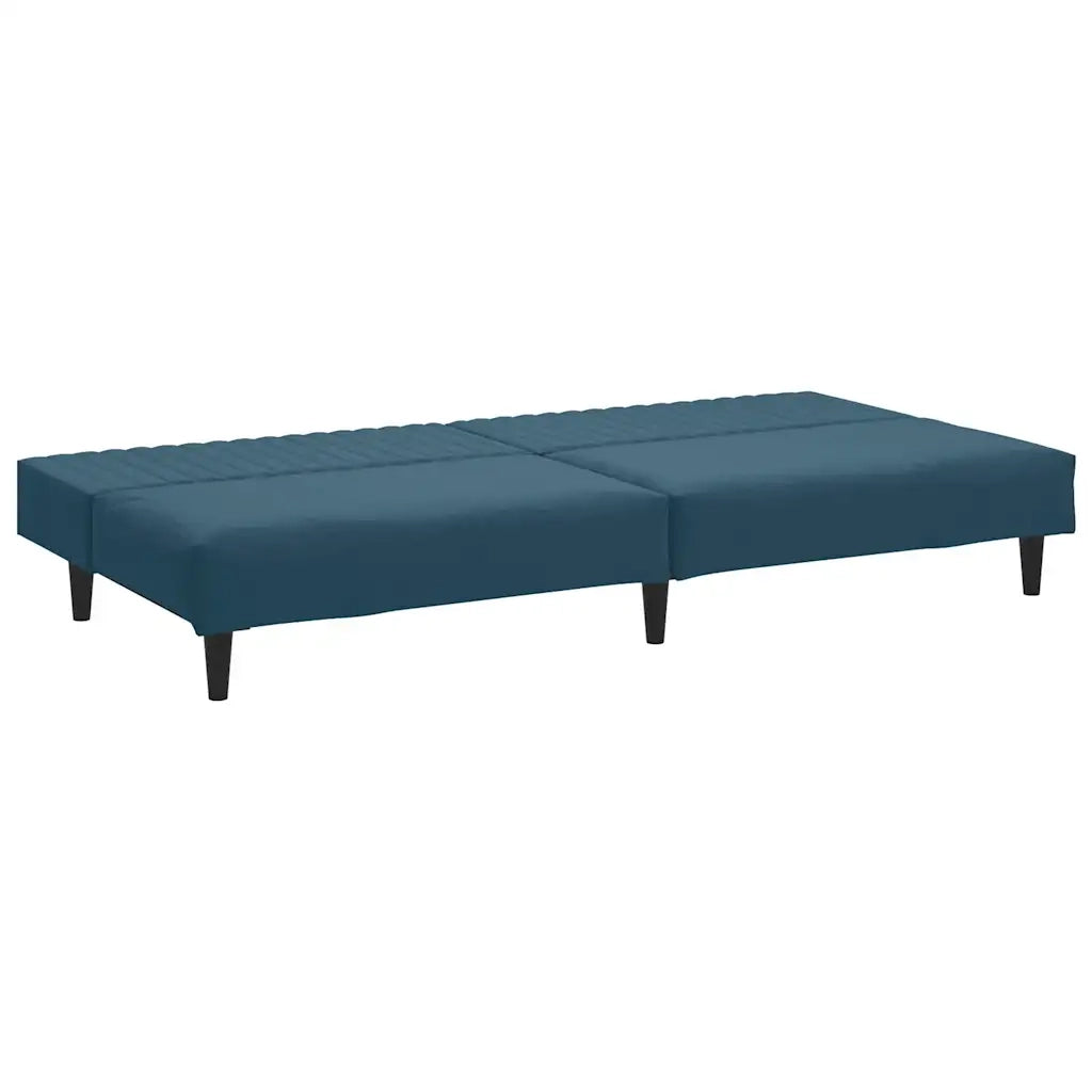 Divano Letto a 2 Posti Blu in Velluto 375925