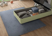 BS COM Letto singolo contenitore imbottito 80x190 microfibra tè verde
