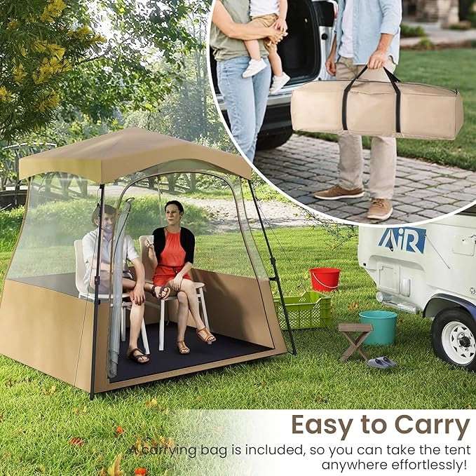 Tenda sportiva, tenda trasparente con visuale libera, telaio robusto e borsa per il trasporto, tenda da campeggio per esterni, tenda a bolla pop-up per guardare gli sport, fare il tifo, campeggiare (180 x 135 x 175 cm)