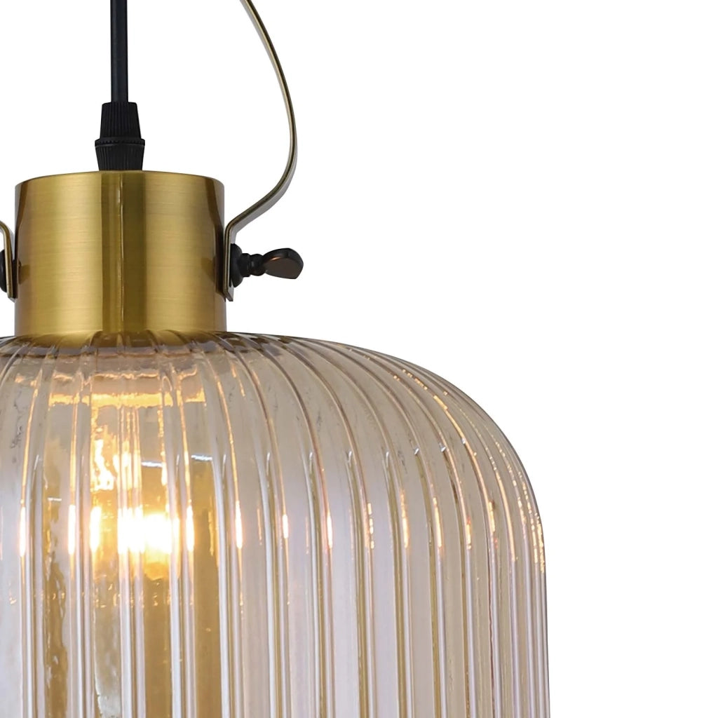 LÚZETE - LAMPADA DA SOFFITTO IN CRISTALLO TAGLIATO AMBRA HAKANA