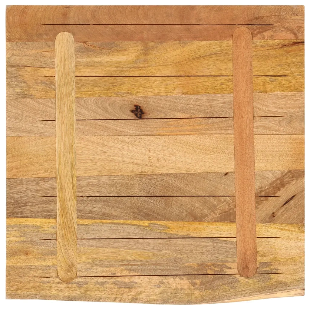 Piano Tavolo 80x80x2,5 cm Bordi Vivi Legno di Mango Grezzo 370362