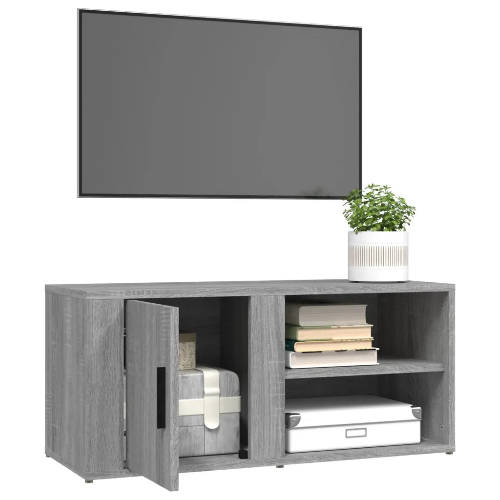 Mobili TV 2 pz-Set di 2 Credenza per TV Grigio Sonoma 80x31,5x36 cm Legno Multistrato