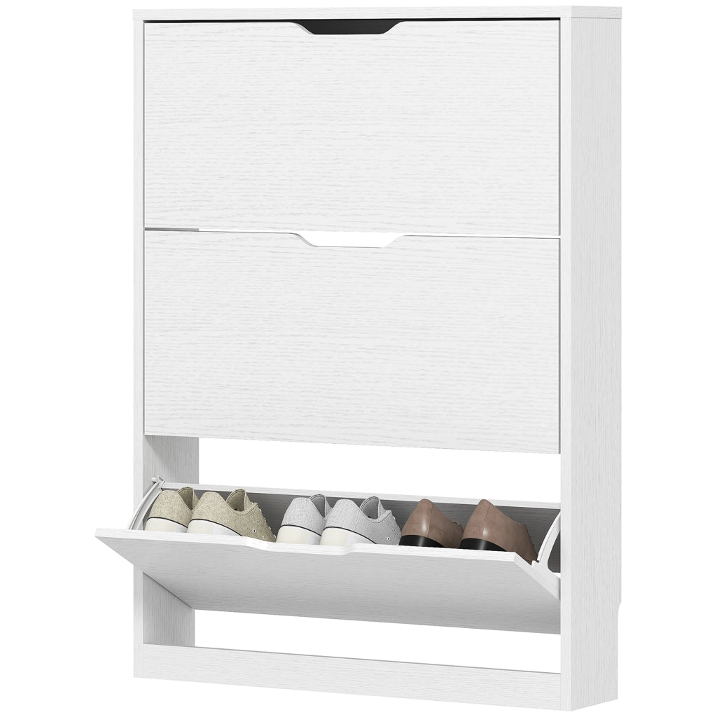 Armadio per scarpe con 3 cassetti ¨C zephmum ¨C bianco, 80x17x108 cm
