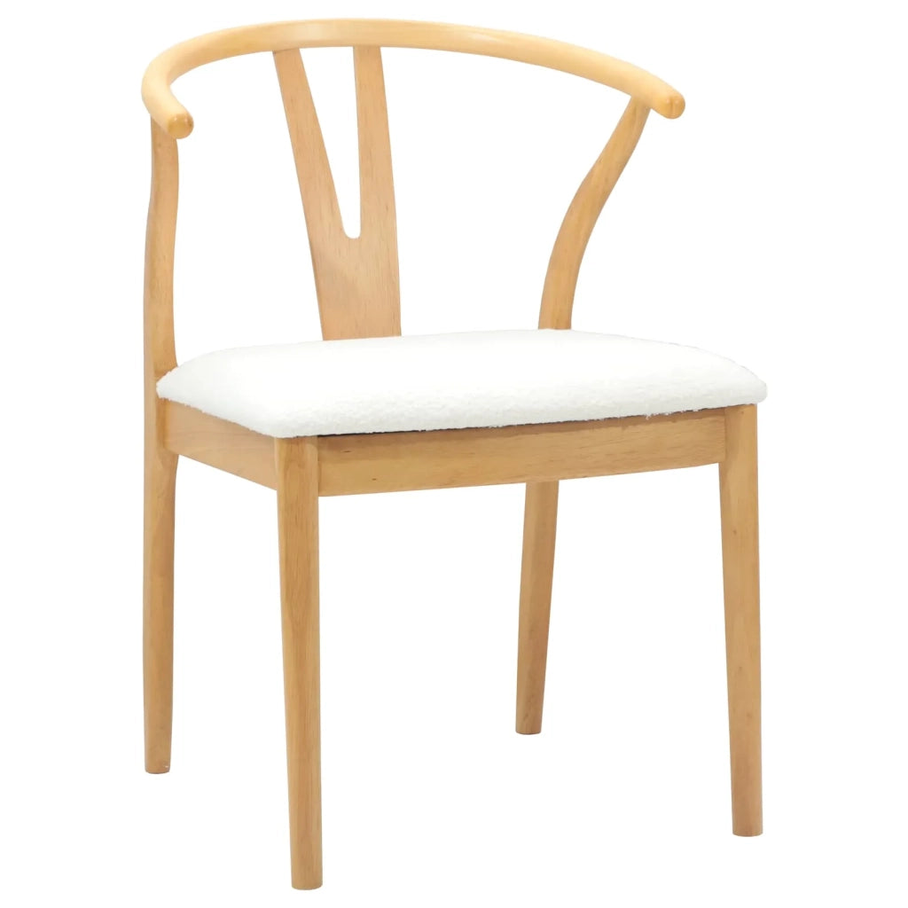 Sedia da pranzo 2 pcs Naturale e chiaro Legno di gomma solido