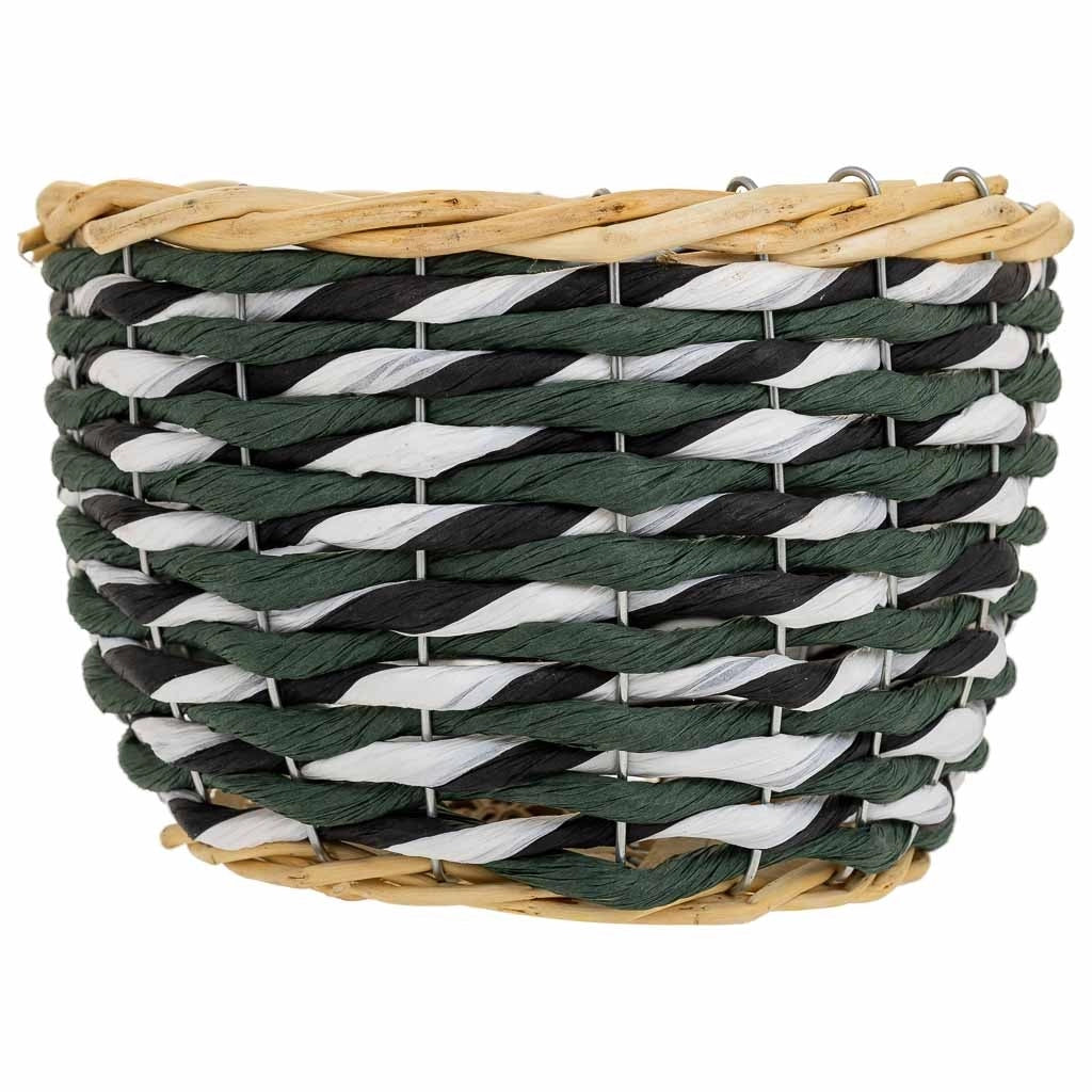 Cesto in legno e corda di carta verde D21x13