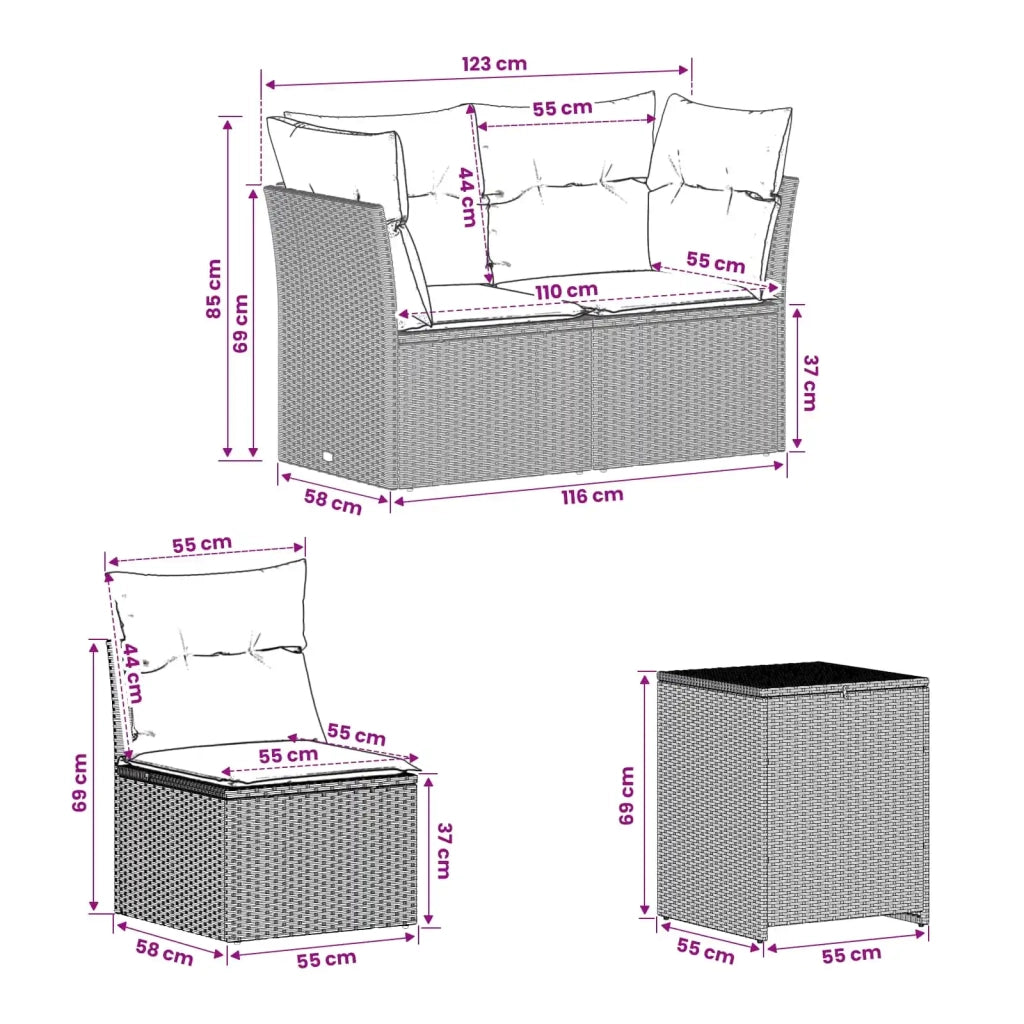 Set di divani 7 pcs Grigio chiaro e grigio scuro 3448772