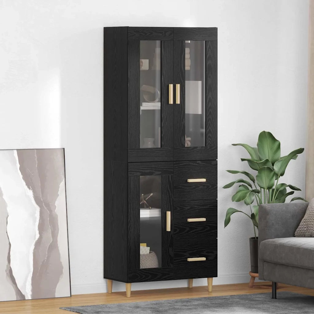 Credenza Rovere Nero 69,5 x 34 x 180 cm Legno multistrato 3416113