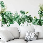 Decorazione per Parete con Foglie Tropicali di Palma, Sticker per Parete con Piante e Foglie, Decorazione per Parete Self-adesiva e Rimovibile, Modello: TG-PL-001, Dimensioni: 50x20 cm