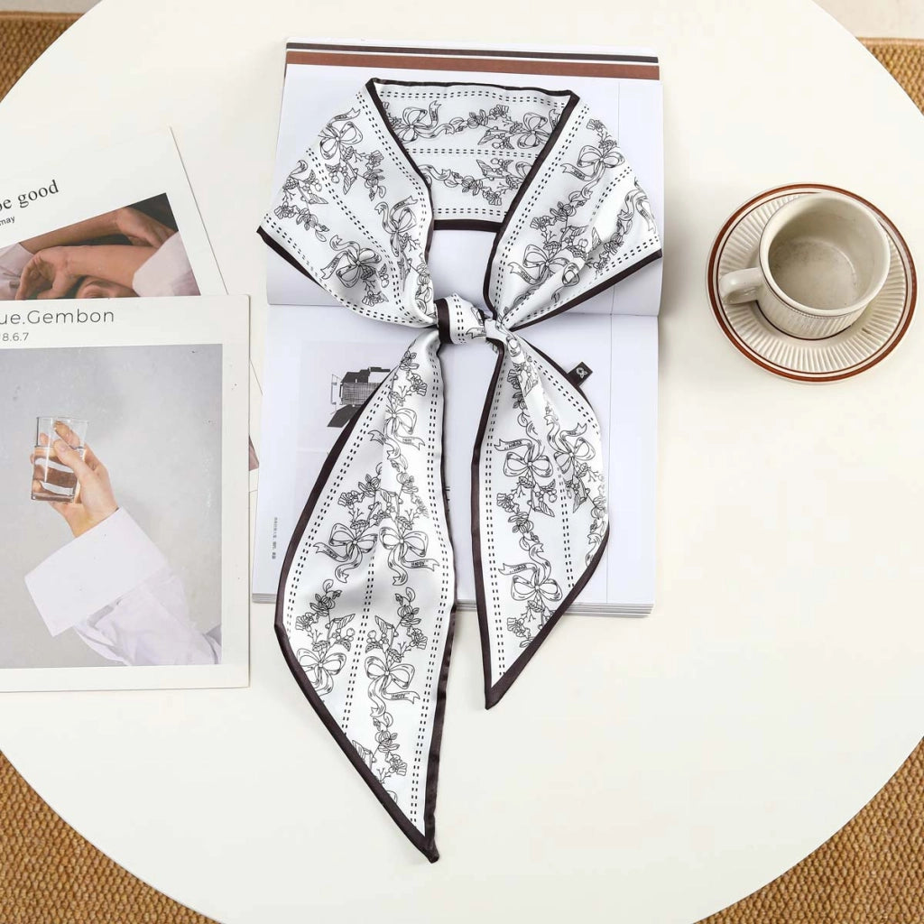 Nuova fascia per capelli alla moda con decorazioni in seta, piccola sciarpa, elastico per capelli, foulard, cintura