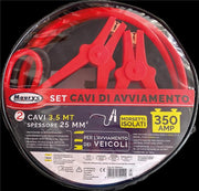 SET CAVI DI AVVIAMENTO PER BATTERIA 350 AMP 25 MM  3,5 MT MORESETTI ISOLATI