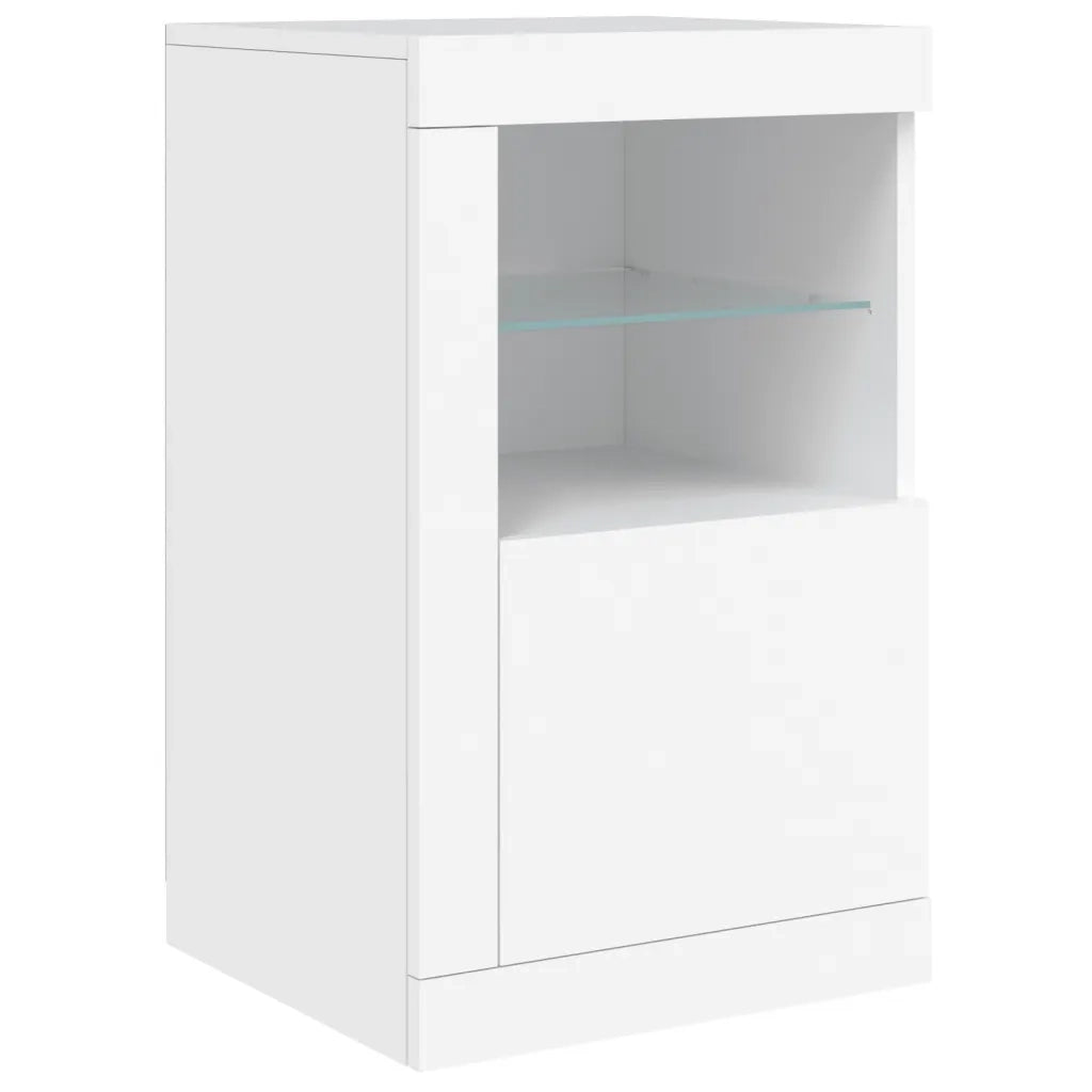 Credenza | Madia | Buffet da pranzo | Armadio da pranzo con Luci LED Bianca 142,5x37x67 cm
