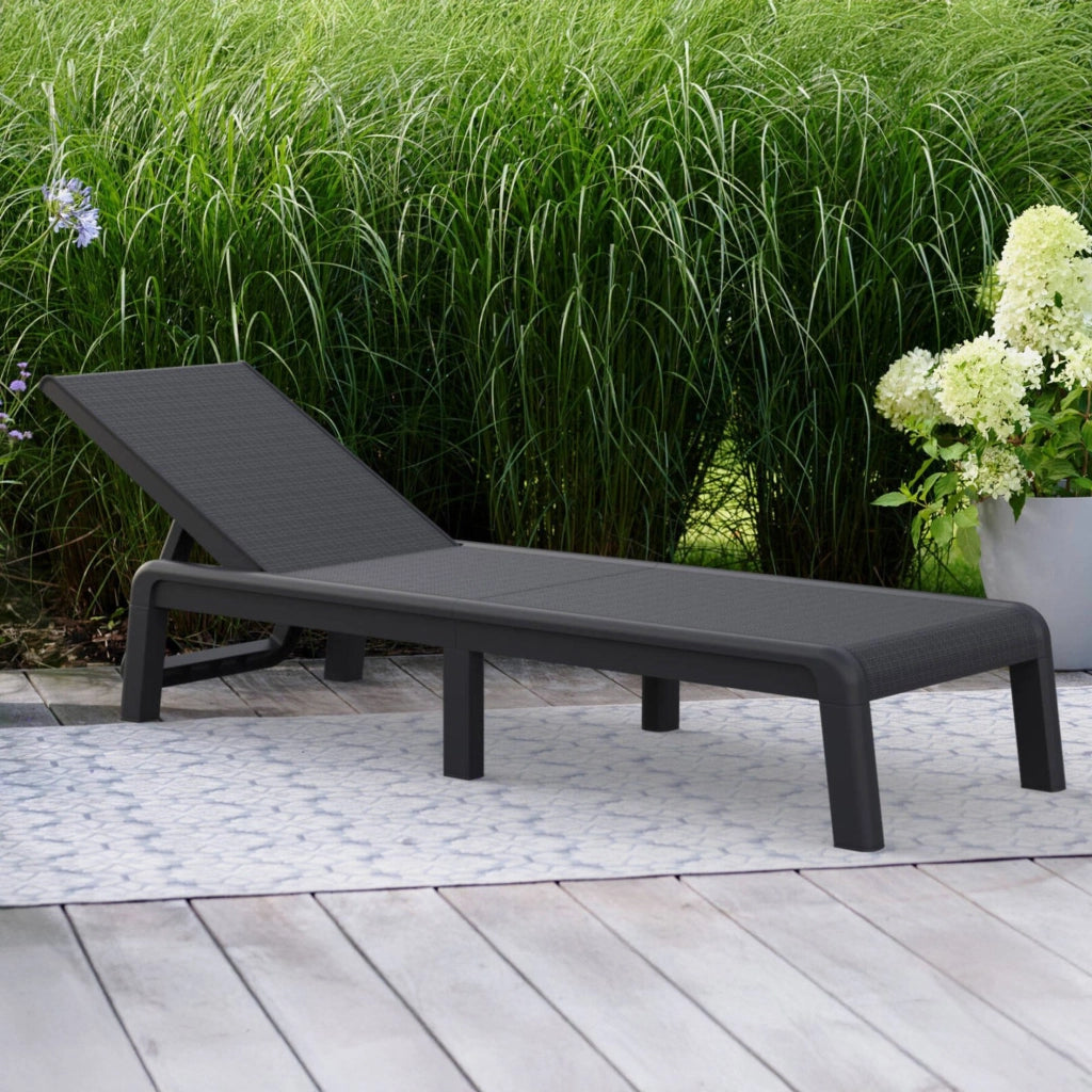 Lettino prendisole Shawinigan, Sdraio da giardino, Letto pieghevole outdoor, Sedia reclinabile, 188x58 h29 cm, Antracite