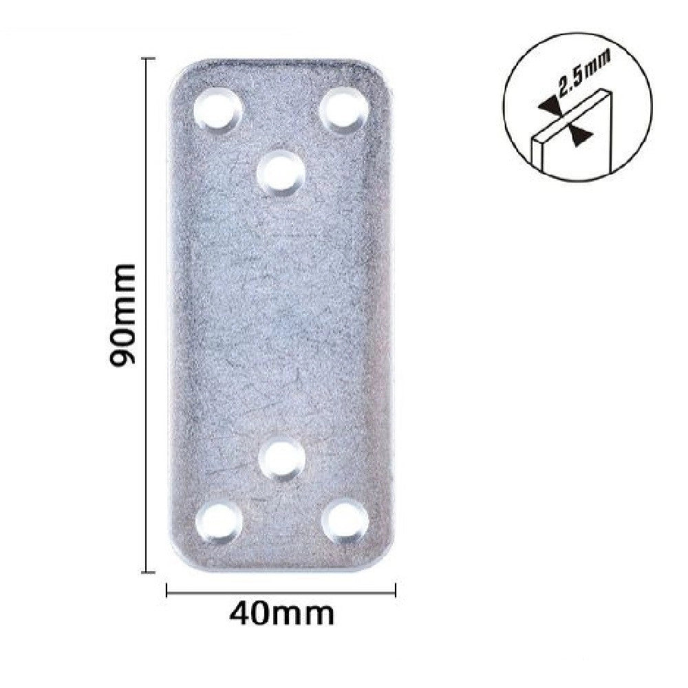 Trade Shop - Set 4pz Lastrine Lastrina Piastra Di Giunzione 90x40x2.5mm Con Viti Mobili 57135 -