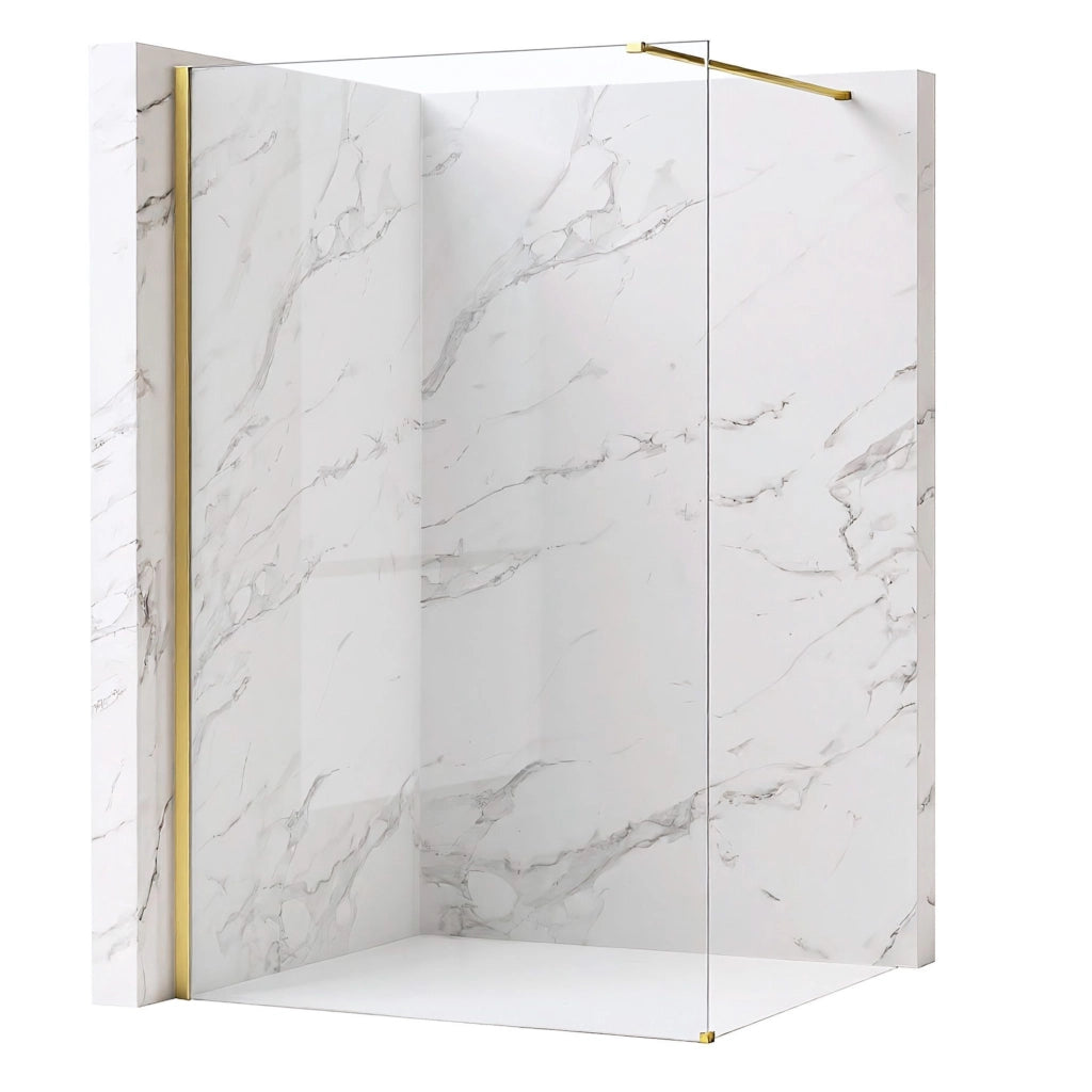 Parete Doccia Rea Flexi Transparent / Brush Gold 130