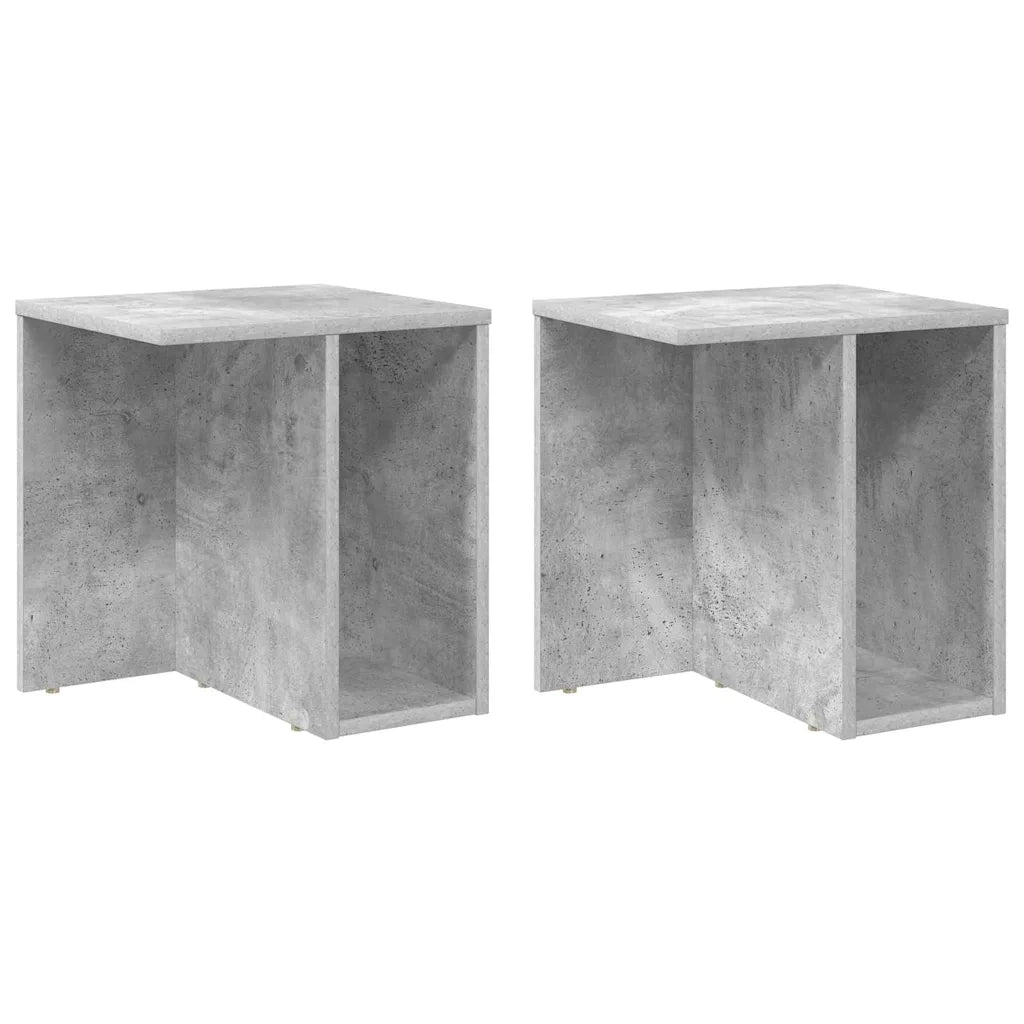 Tavolino 2 pcs Grigio cemento 37 x 32 x 40 cm Legno multistrato
