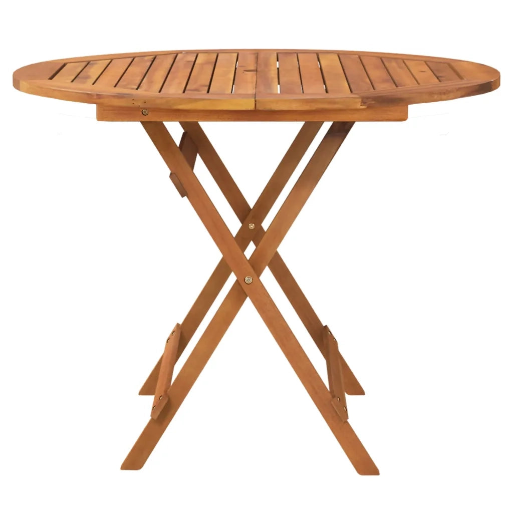 Tavolo da Giardino Pieghevole Ø 90x75 cm Legno Massello Acacia 319670