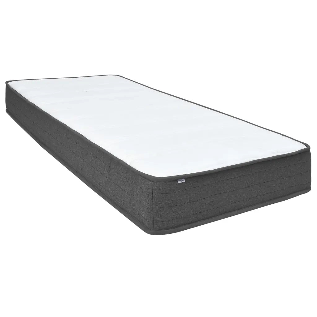 Letto a Molle Grigio Scuro in Tessuto 100x200 cm