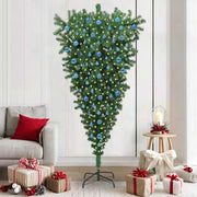 Albero di Natale Artificiale Pre-illuminato Capovolto con Set di Palline 3396880