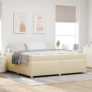 vidaXL Struttura del letto con materasso Crema 200 x 200 cm Tessuto