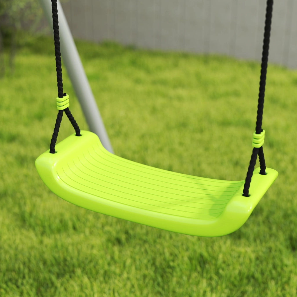 Gioco per Bambini 4 in 1 215x180x182 cm con 2 Altalene Canestro e Porta da Calcio Verde e Grigio