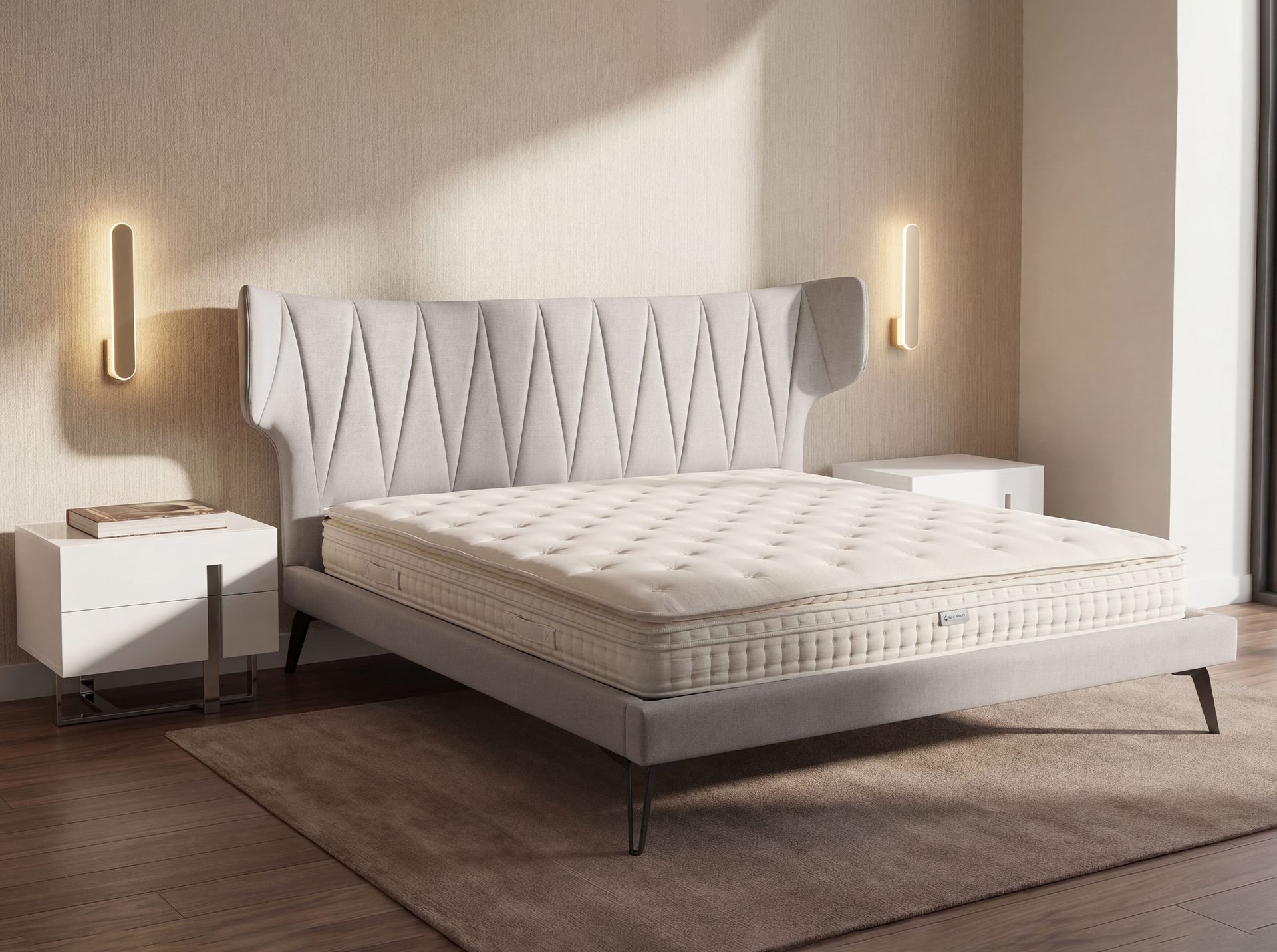 Materasso ibrido in lattice naturale con mini molle e molle insacchettate a 7 zone 160x200