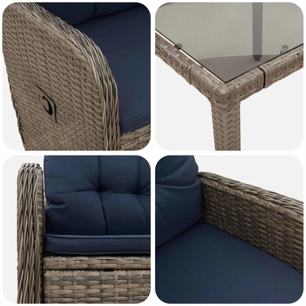 Set da pranzo per esterni 3 pz polyrattan 3422328